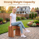 Outdoor Garden Bench Single Person Patio Backless Bench with Solid Wooden Frame by LJGDeals
