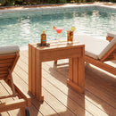 Outdoor Garden Bench Single Person Patio Backless Bench with Solid Wooden Frame by LJGDeals