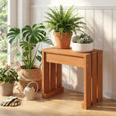 Outdoor Garden Bench Single Person Patio Backless Bench with Solid Wooden Frame by LJGDeals