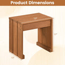 Outdoor Garden Bench Single Person Patio Backless Bench with Solid Wooden Frame by LJGDeals