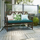 Outdoor Garden Bench with Sponge-Padded Cushion-Brown by LJGDeals