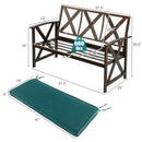Outdoor Garden Bench with Sponge-Padded Cushion-Brown by LJGDeals