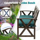 Outdoor Garden Bench with Sponge-Padded Cushion-Brown by LJGDeals