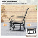 Outdoor Glider Chairs Set of 2 with High Backrest Breathable Mesh Fabric and Metal Frame-Black and Brown by LJGDeals