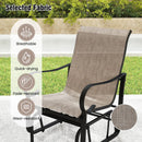 Outdoor Glider Chairs Set of 2 with High Backrest Breathable Mesh Fabric and Metal Frame-Black and Brown by LJGDeals
