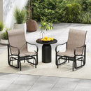 Outdoor Glider Chairs Set of 2 with High Backrest Breathable Mesh Fabric and Metal Frame-Black and Brown by LJGDeals