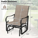 Outdoor Glider Chairs Set of 2 with High Backrest Breathable Mesh Fabric and Metal Frame-Black and Brown by LJGDeals
