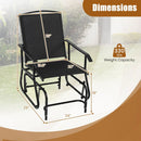 Outdoor Glider Chair with Metal Frame and Armrests by LJGDeals