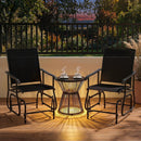 Outdoor Glider Chair with Metal Frame and Armrests by LJGDeals