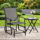 Outdoor Glider Chair with Metal Frame and Armrests by LJGDeals