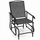 Outdoor Glider Chair with Metal Frame and Armrests by LJGDeals