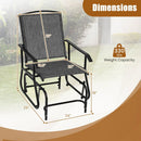 Outdoor Glider Chair with Metal Frame and Armrests by LJGDeals