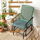 Outdoor Glider Chair with Metal Frame and Armrests by LJGDeals