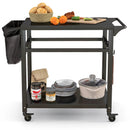 Double-Shelf Movable BBQ Cart with 4 Lockable Wheels by LJGDeals