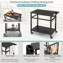 Double-Shelf Movable BBQ Cart with 4 Lockable Wheels by LJGDeals
