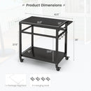 Double-Shelf Movable BBQ Cart with 4 Lockable Wheels by LJGDeals