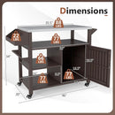 Outdoor Grill Cart with Storage Cabinet Shelves and Stainless Steel Top-Brown by LJGDeals