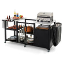Outdoor Grill Cart with Stainless Steel Tabletop & Cabinet by LJGDeals