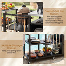 Outdoor Grill Cart with Stainless Steel Tabletop & Cabinet by DirectDeals