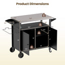 Outdoor Grill Cart with Stainless Steel Top & Storage Cabinet