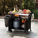 Outdoor Grill Cart with Stainless Steel Top & Storage Cabinet