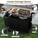 Outdoor Grill Cart with Stainless Steel Top & Storage Cabinet