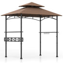 8 x 5 Feet Outdoor Grill Gazebo with 2 Side Shelves and 10 Hooks by LJGDeals