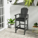 30 Inches Counter Height Outdoor HDPE Bar Stool with Armrests and Footrest by LJGDeals