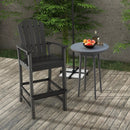 30 Inches Counter Height Outdoor HDPE Bar Stool with Armrests and Footrest by LJGDeals