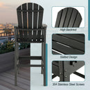 30 Inches Counter Height Outdoor HDPE Bar Stool with Armrests and Footrest by LJGDeals