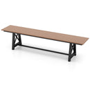 3-4 Person Outdoor HDPE Bench with Metal Frame-Brown by DirectDeals