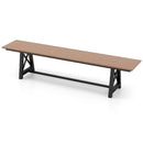3-4 Person Outdoor HDPE Bench with Metal Frame-Brown by LJGDeals