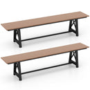 3-4 Person Outdoor HDPE Bench with Metal Frame-Brown by DirectDeals