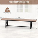 3-4 Person Outdoor HDPE Bench with Metal Frame-Brown by DirectDeals