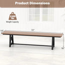 3-4 Person Outdoor HDPE Bench with Metal Frame-Brown by LJGDeals