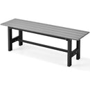47 Inch Outdoor Chair with Slatted Seat Plastic Coated Iron Frame by LJGDeals