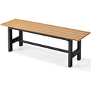 47 Inch Outdoor Chair with Slatted Seat Plastic Coated Iron Frame by LJGDeals