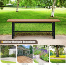 47 Inch Outdoor Chair with Slatted Seat Plastic Coated Iron Frame by LJGDeals