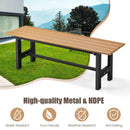 47 Inch Outdoor Chair with Slatted Seat Plastic Coated Iron Frame by LJGDeals