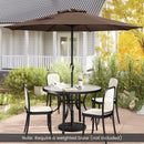 Outdoor Heavy Duty Market Umbrella with Crank Handle and 8 Sturdy Ribs-Brown