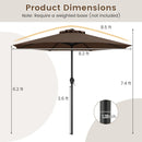Outdoor Heavy Duty Market Umbrella with Crank Handle and 8 Sturdy Ribs by LJGDeals