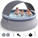 Inflatable Pool with Sunshade Canopy for Outdoor Use by LJGDeals