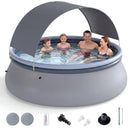 Inflatable Pool with Sunshade Canopy for Outdoor Use by LJGDeals