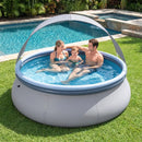 Inflatable Pool with Sunshade Canopy for Outdoor Use by LJGDeals