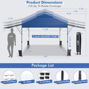 10 x 17.6 Feet Outdoor Instant Pop-up Canopy Tent with Dual Half Awnings-Blue