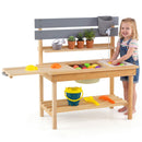 Outdoor Kids Mud Kitchen with Extended Tabletop and Water Tank
