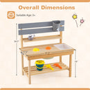 Outdoor Kids Mud Kitchen with Extended Tabletop and Water Tank