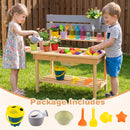 Outdoor Kids Mud Kitchen with Extended Tabletop and Water Tank