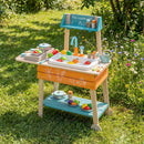 Outdoor Kids Play Kitchen Set Wooden Toy Kitchen Playset with Removable Sink by LJGDeals