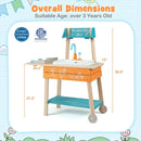 Outdoor Kids Play Kitchen Set Wooden Toy Kitchen Playset with Removable Sink by LJGDeals